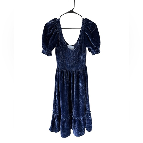 Hill House Louisa Nap Dress Blue Velvet - Picture 3 of 6